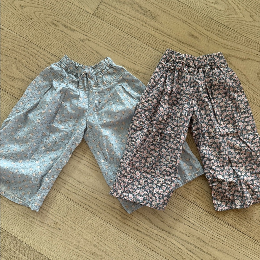 Zara Kids Floral Patterned Wide Leg Pants